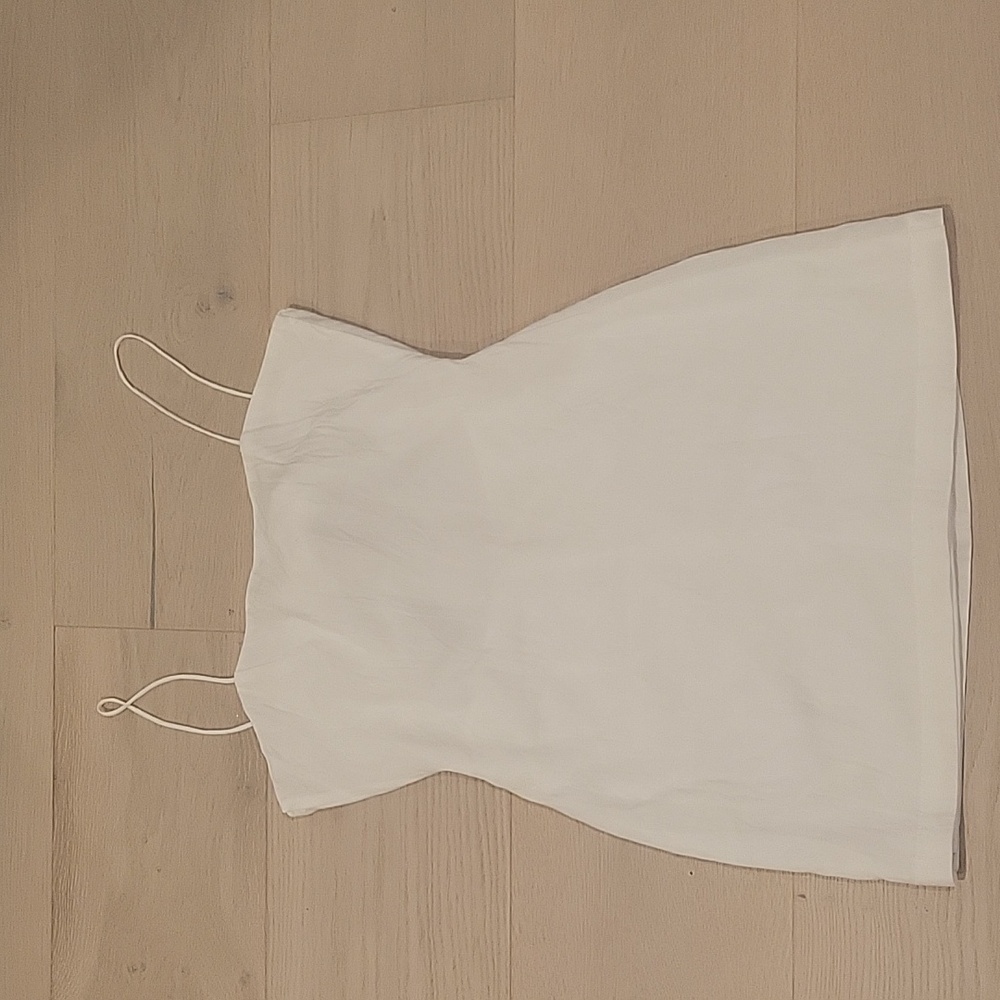 Little White Dress: Spaghetti Strap Tie-Back Mini - Picture 2 of 5